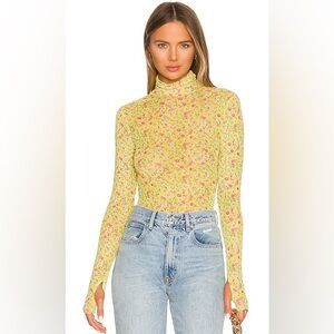 AFRM floral mesh turtleneck